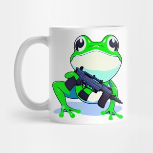 Cute Frog Holding Gun Mug